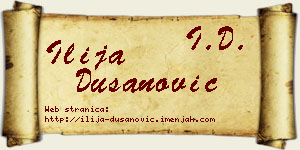 Ilija Dušanović vizit kartica
